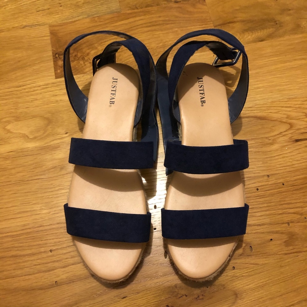 2/$20 Navy espadrille platform sandals